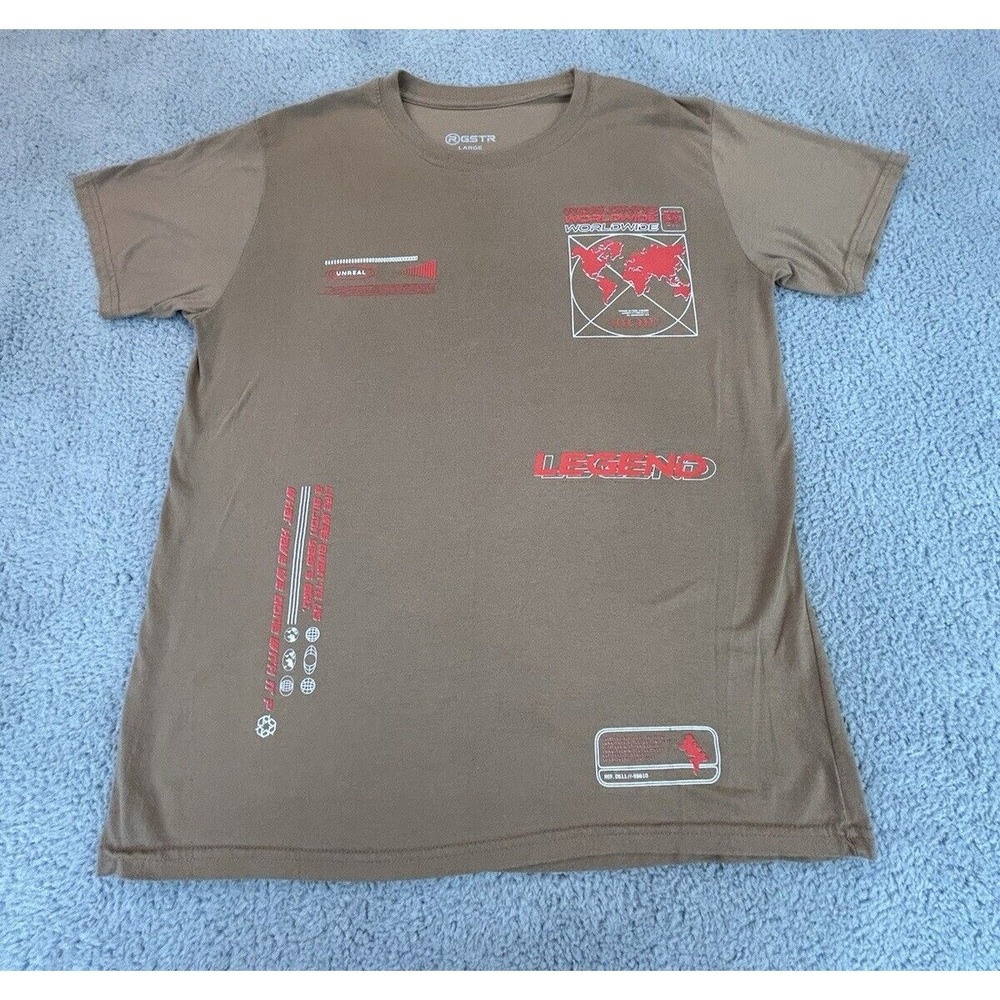RGSTR  T Shirt Men's Brown Large Legend World Wide Live Was Given To Us